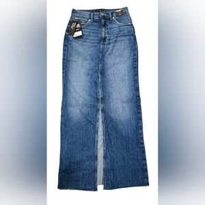 Silver Jeans Women's Classic Blue Denim Skirt With Front Slit, Size 24 Waist